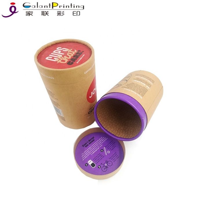 El tubo tubular hermético del papel de la comida de Kraft de la prueba del niño puede caja de empaquetado para la botella de la miel