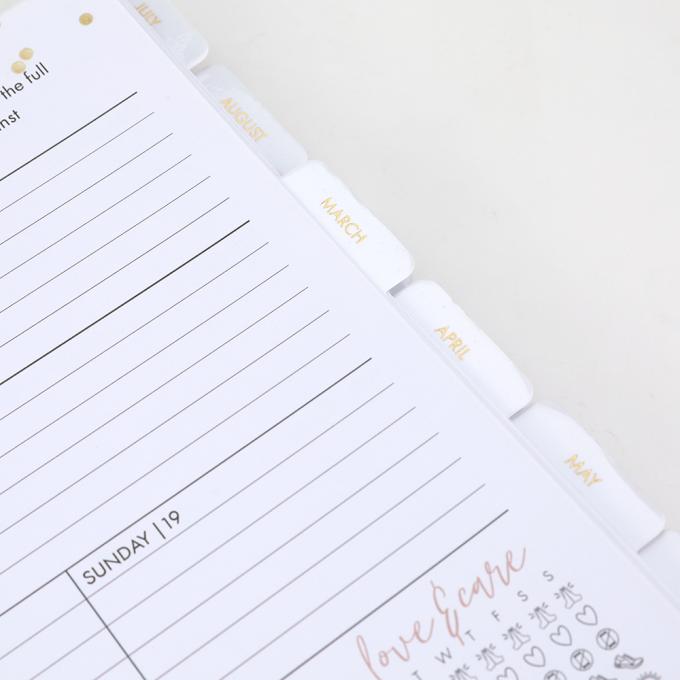 2024 Impresión personalizada Planificador semanal con separador laminado y esquinas reforzadas con oro 4