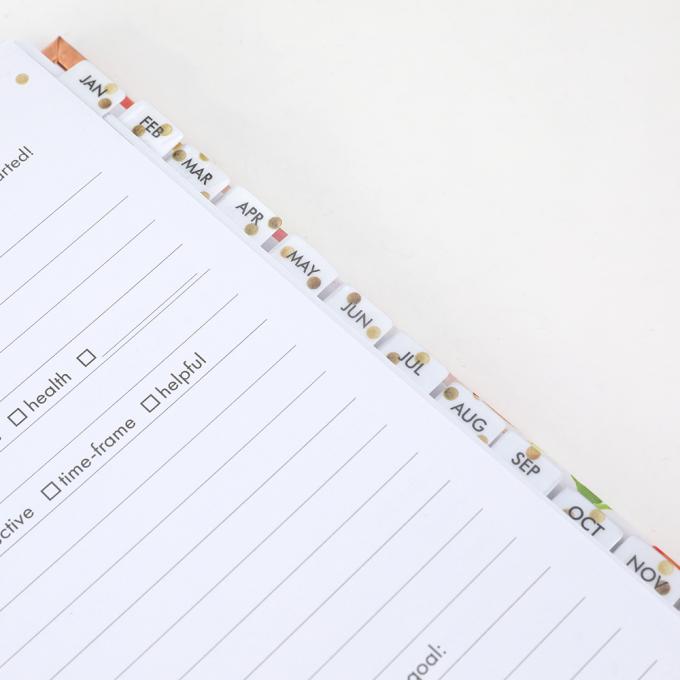 2024 Impresión personalizada Planificador semanal con separador laminado y esquinas reforzadas con oro 6