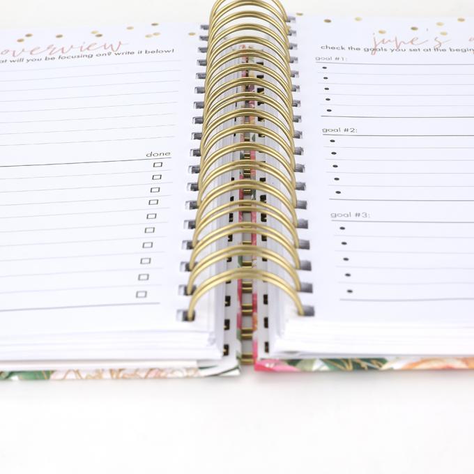 2024 Impresión personalizada Planificador semanal con separador laminado y esquinas reforzadas con oro 9