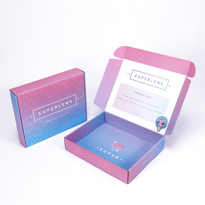 Pedido personalizado Cosméticos rosados duraderos Correos Embalaje corrugado Regalo Corredor Caja de envío 9