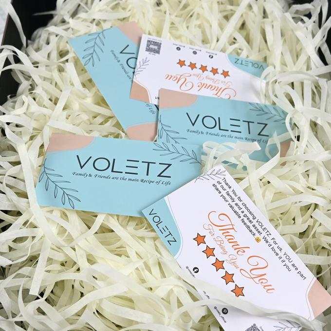 Impresión de logotipos personalizados Tarjetas de comentarios comerciales en púrpura para la promoción de pequeñas empresas 4