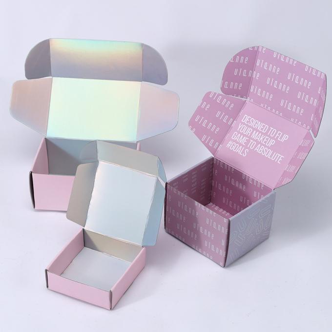 Cartón corrugado Logotipo personalizado de tinta de soja Impreso Holográfico Laser Mailer Box para Perfumes 6