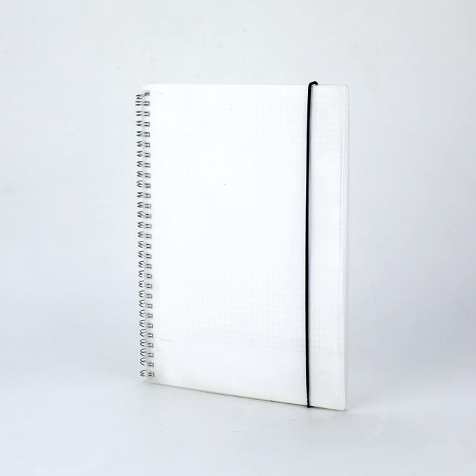 Logotipo personalizado Papel de oficina de ruleta ancha Cuadernos de escritura en espiral para estudiantes con cierre elástico 4