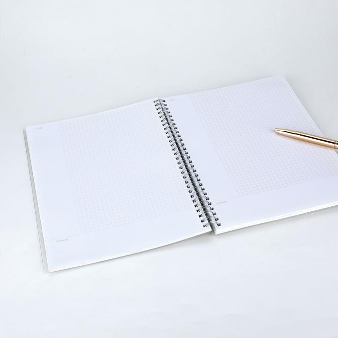 Logotipo personalizado Papel de oficina de ruleta ancha Cuadernos de escritura en espiral para estudiantes con cierre elástico 5