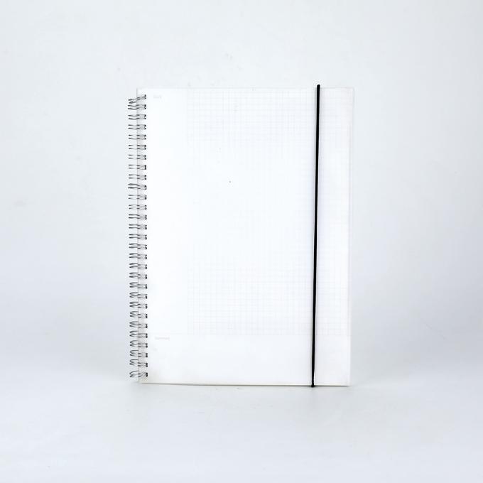 Logotipo personalizado Papel de oficina de ruleta ancha Cuadernos de escritura en espiral para estudiantes con cierre elástico 3