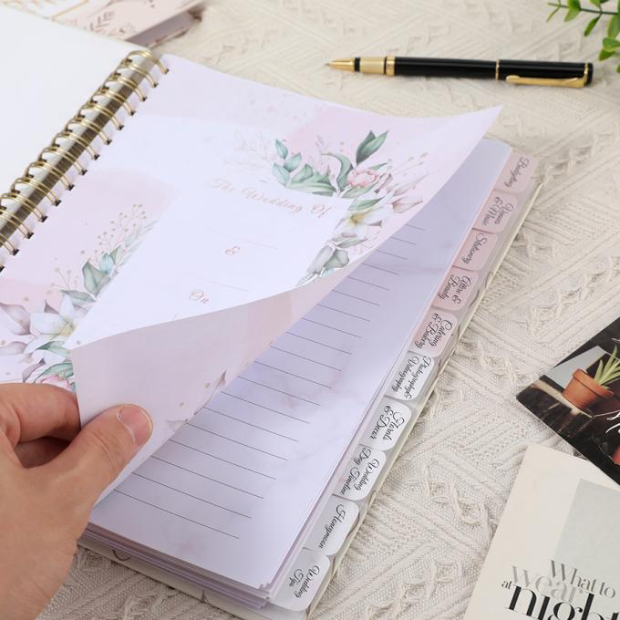 Diario personalizado A4 A5 Diario en espiral Papel cuadernos Diario Diario Planificador de bodas para mujeres 5