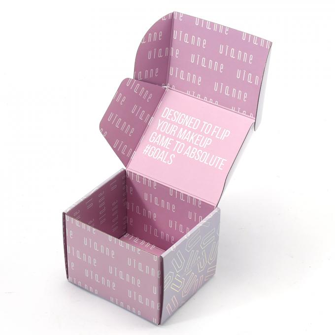 Logotipo personalizado Holográfico Caja de correo rosa Plegable Papel de cartón corrugado Embalaje con logotipo 6