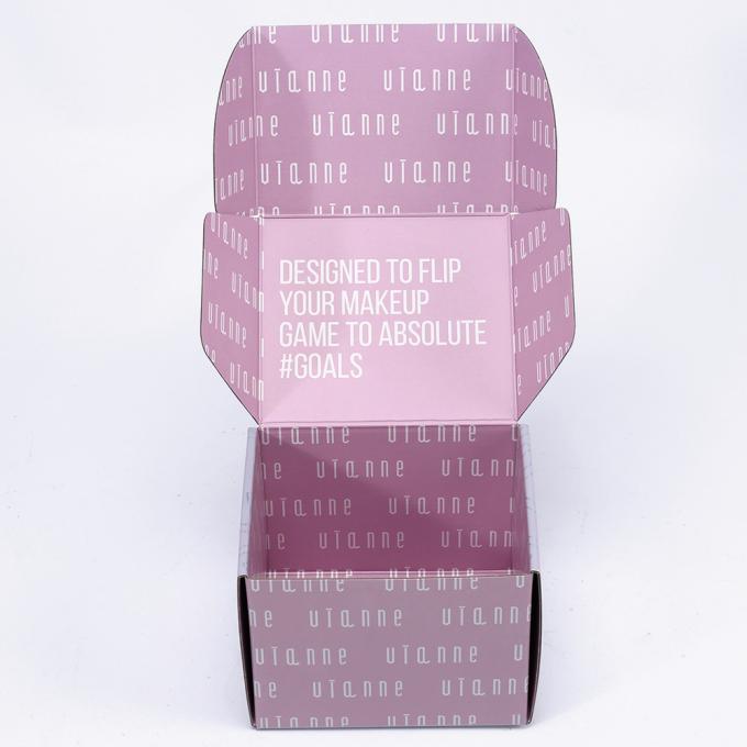 Logotipo personalizado Holográfico Caja de correo rosa Plegable Papel de cartón corrugado Embalaje con logotipo 7