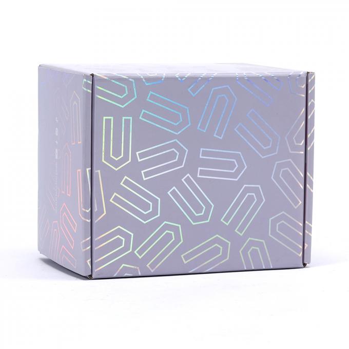 Logotipo personalizado Holográfico Caja de correo rosa Plegable Papel de cartón corrugado Embalaje con logotipo 11