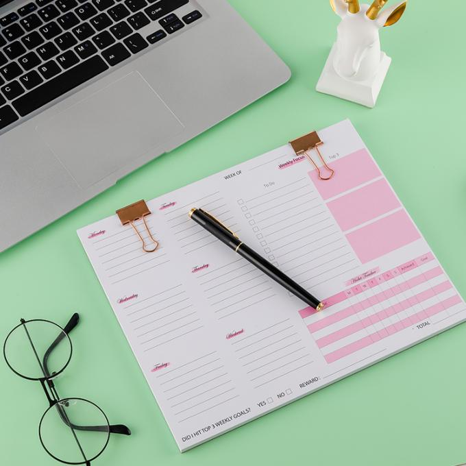 Impresión offset Personalización de impresoras duraderas y suaves Enlaces de planificación semanal y cuadernos 50 hojas 5