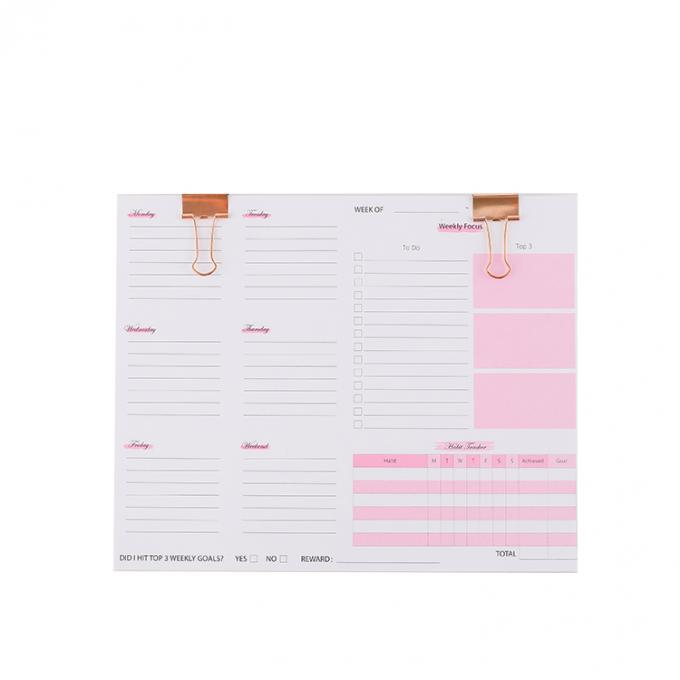 Impresión offset Personalización de impresoras duraderas y suaves Enlaces de planificación semanal y cuadernos 50 hojas 3