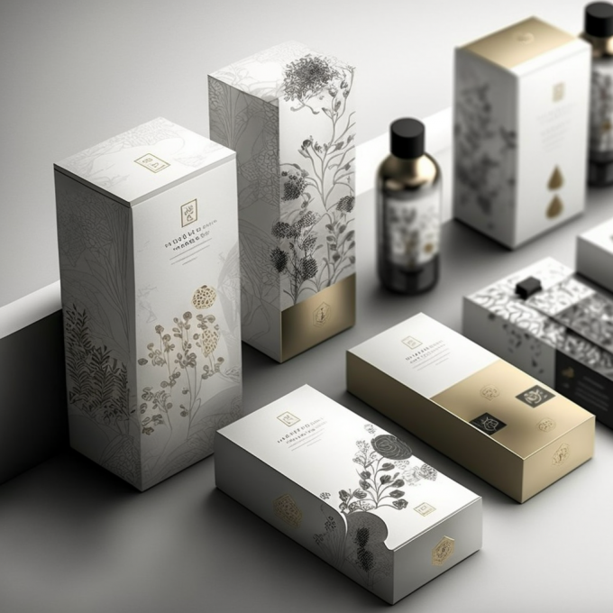 CMYK Color Pantone Impresión personalizada Envasado en cartón blanco ecológico en caja cosmética 9