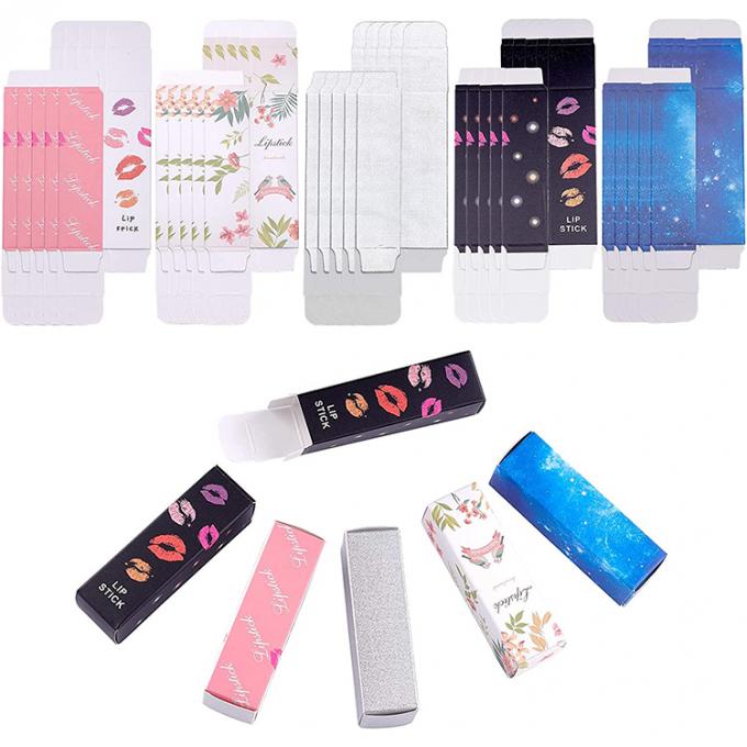 Logotipo Logotipo personalizado Boxes de lápiz labial Diy Reutilizable Gloss de labios Caja de almacenamiento de tubos de papel cosmético 0
