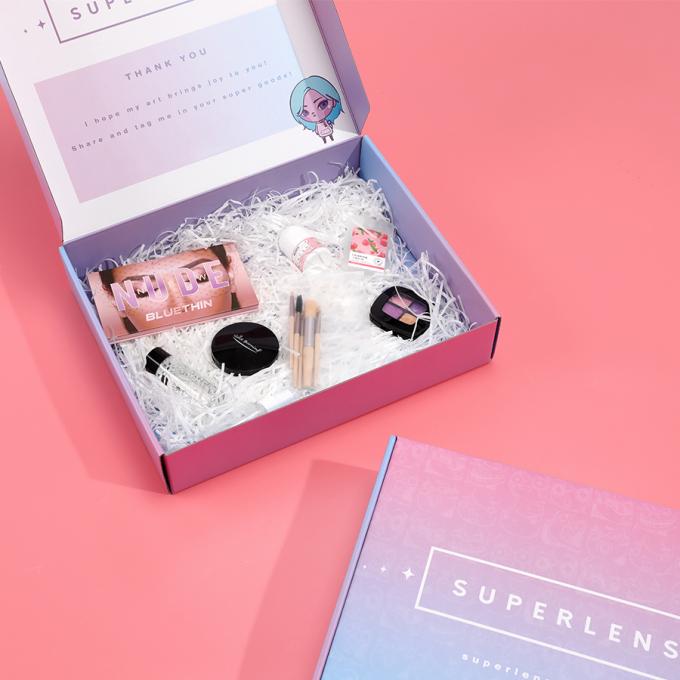 Cajas de colores personalizadas Logotipo de embalaje de cartón Impresión de ropa ecológica Cosméticos de envío plano Caja de correo 7