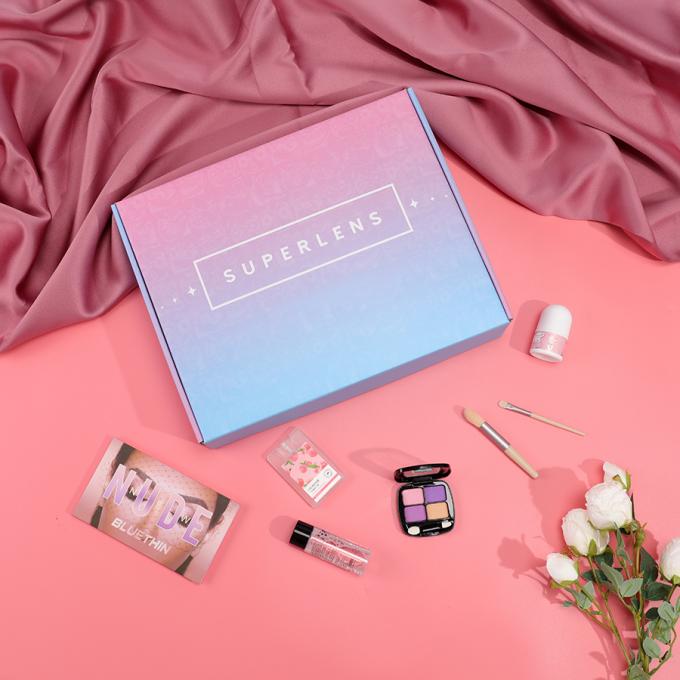 Pedido personalizado Cosméticos rosados duraderos Correos Embalaje corrugado Regalo Corredor Caja de envío 8