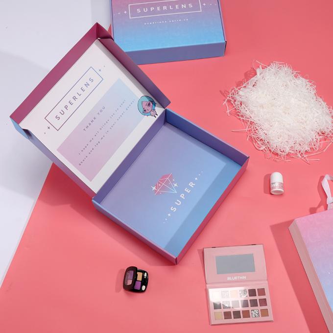 Cajas de colores personalizadas Logotipo de embalaje de cartón Impresión de ropa ecológica Cosméticos de envío plano Caja de correo 9