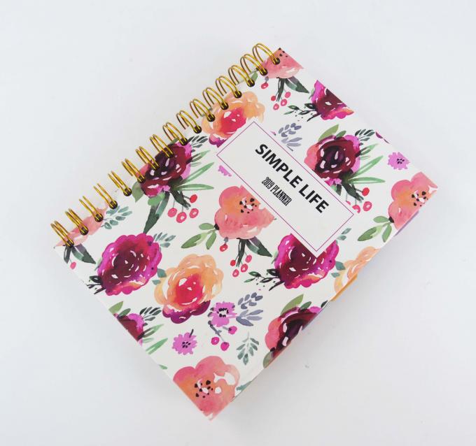 Organizador / Planificador Tamaño A5 Oro rosa O alambre espiral atado CMYK 2021 Planificador de agenda 0