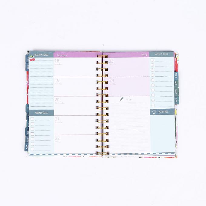 CMYK de tapa dura Escuela de impresión académica inspiradora Semanal de planificación de papel Cuaderno de notas 4