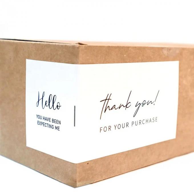 Etiqueta autoadhesiva rectangular personalizada Envasado de caja de envío con impresión UV y de superficie 8