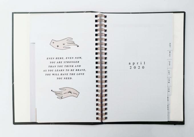Escondido Cuaderno de tapa dura de espiral Impresión Planificador semanal con 80 hojas Páginas interiores 3