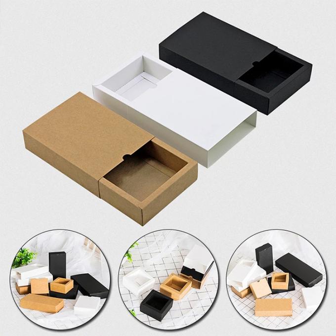 Logotipo personalizado Reciclable Black Kraft Gift Packaging Caja de cartón para favor de la boda 6