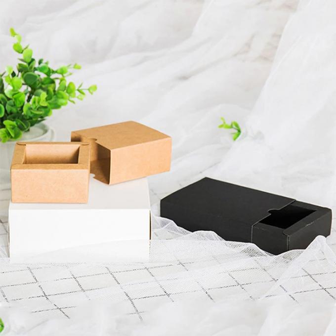 Logotipo personalizado Reciclable Black Kraft Gift Packaging Caja de cartón para favor de la boda 9