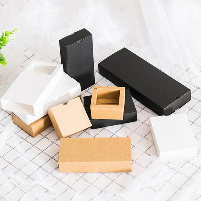 Logotipo personalizado Reciclable Black Kraft Gift Packaging Caja de cartón para favor de la boda 7