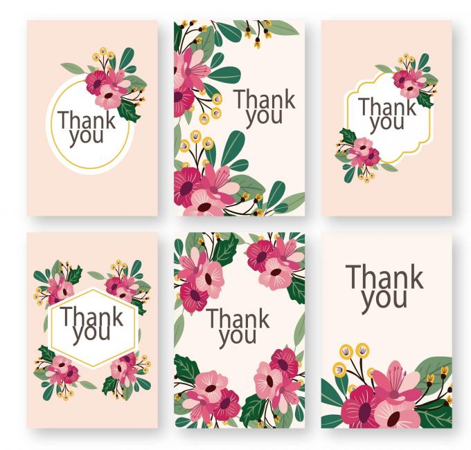 Tarjeta postal de cartón de papel para lujo a granel acuarela follaje floral Tarjeta de agradecimiento 7