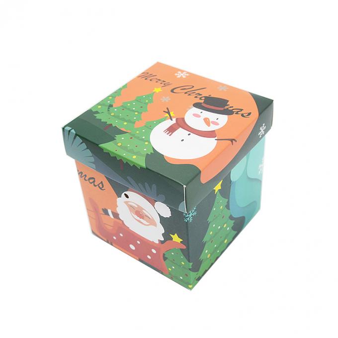 Caja de regalo de Navidad con tapa hecha de papel recubierto en tamaño personalizado para el embalaje de regalos 10