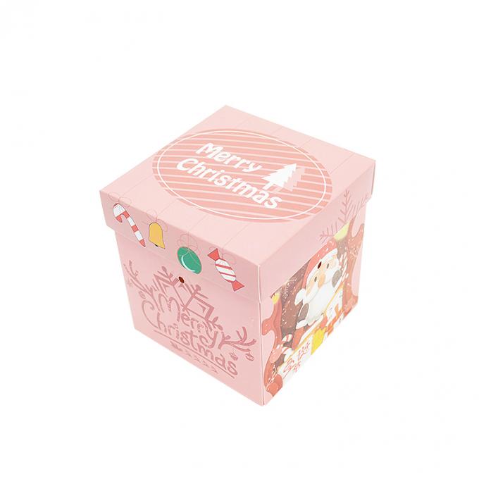 Caja de regalo de Navidad con tapa hecha de papel recubierto en tamaño personalizado para el embalaje de regalos 9