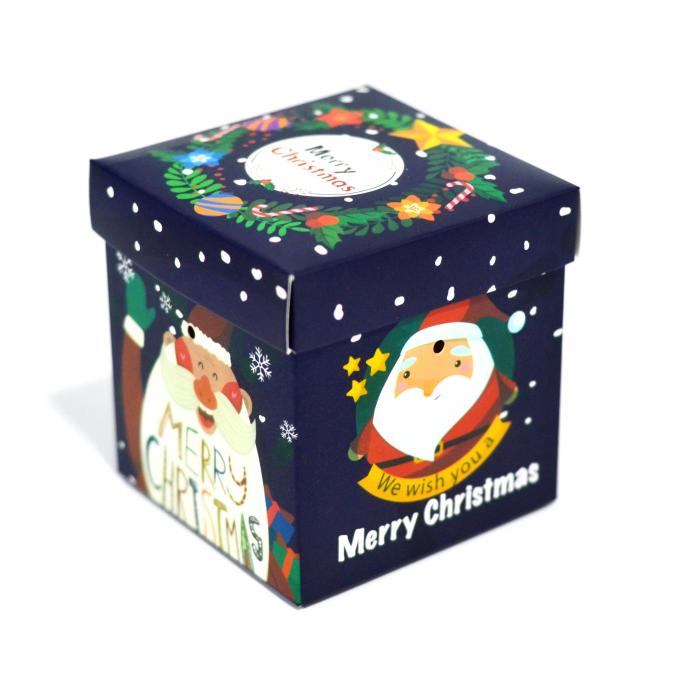 Caja de regalo de Navidad con tapa hecha de papel recubierto en tamaño personalizado para el embalaje de regalos 13