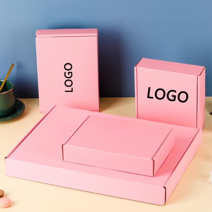 Embalaje corrugado Cajas de envío rosas 10