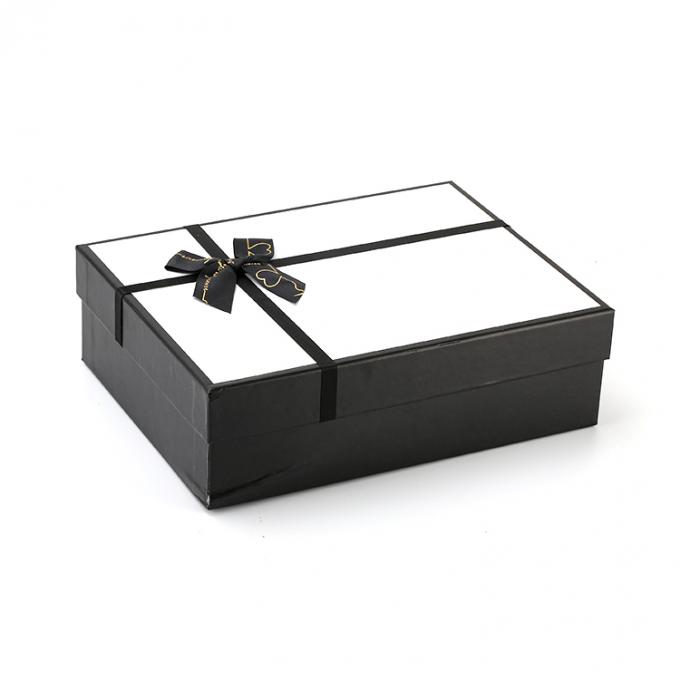 Tamaño personalizado aceptado tapa negra y base de perfume embalaje regalo caja de papel con cinta 1
