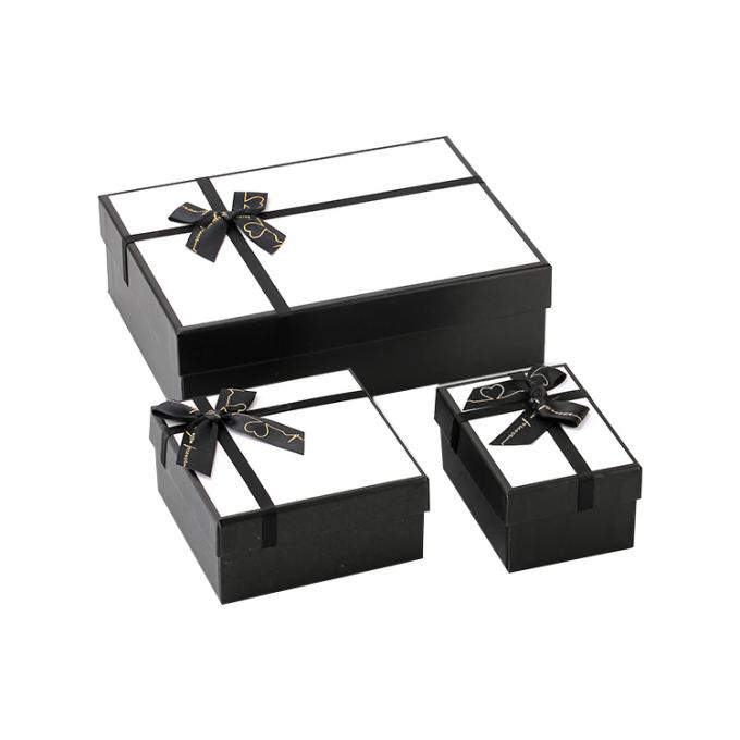 Tamaño personalizado aceptado tapa negra y base de perfume embalaje regalo caja de papel con cinta 2