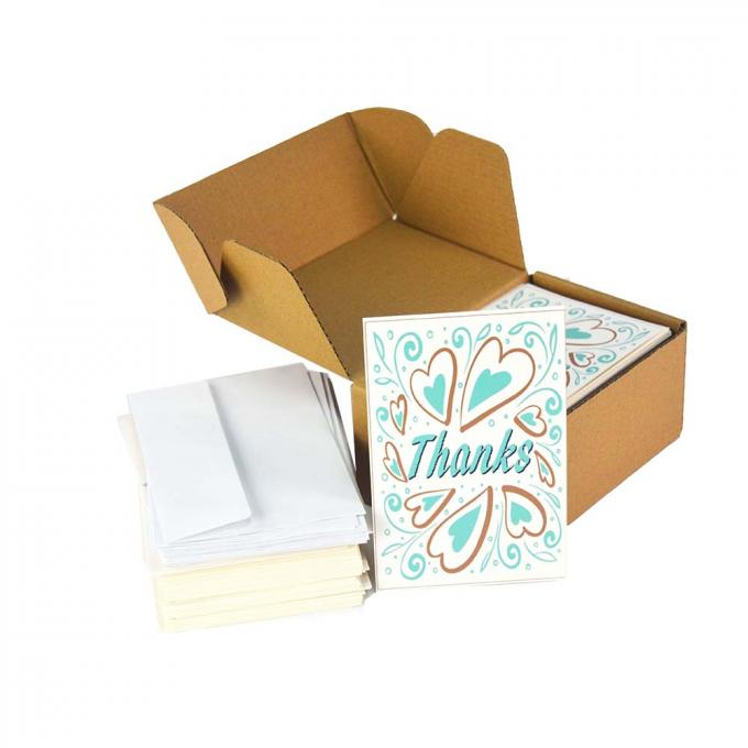 Impresión de tarjetas personalizadas reciclables película de laminación Kraft clásico Gracias notas 4