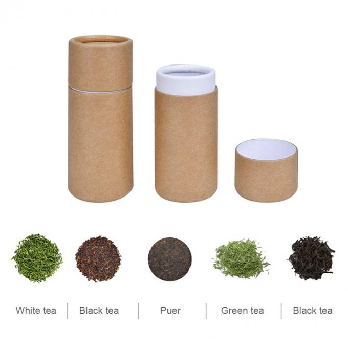 Caja de embalaje de té con logotipo personalizado reciclable Caja de tubos de papel Kraft cilindro de regalo 11