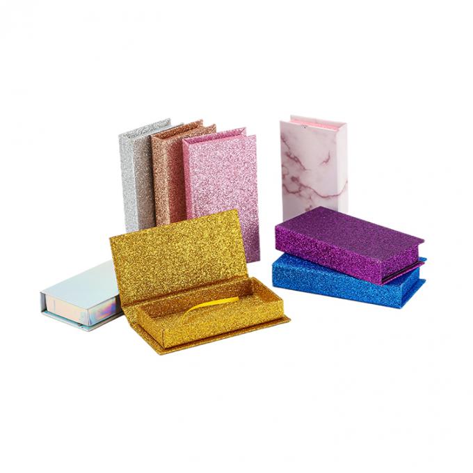 Caja de venta al por menor con logotipo personalizado Impreso Elegante de moda de regalo de cartón Glitter vacío Falsa de pestañas Caja de embalaje 1