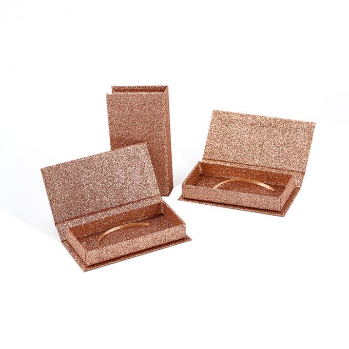 Caja de venta al por menor con logotipo personalizado Impreso Elegante de moda de regalo de cartón Glitter vacío Falsa de pestañas Caja de embalaje 5
