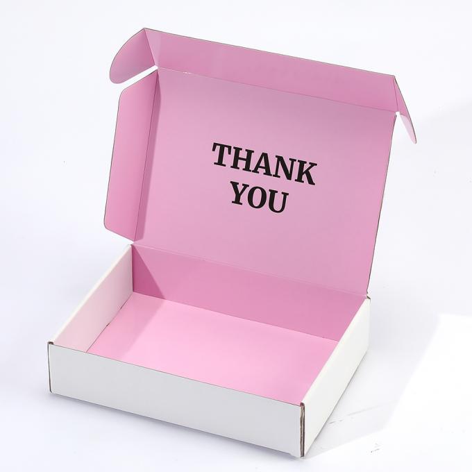 Caja de envío de zapatos personalizada Caja de correo plana blanca con logotipo para la solución de embalaje 6