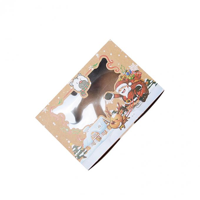 Caja de regalo de rosquillas de Navidad con ventana transparente personalizada y llamativa 1