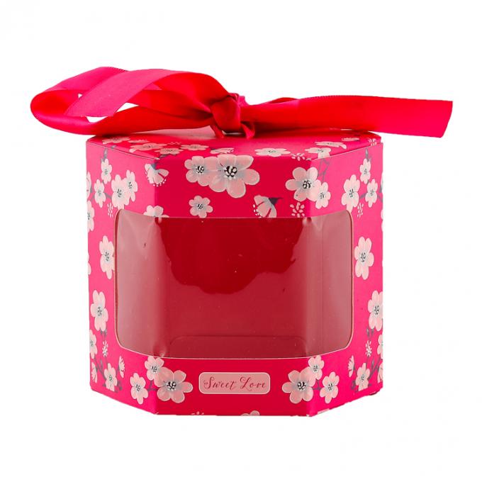 Tamaño personalizado Acceptado cartón de cartón de embalaje de dulces caja de regalo con ventana transparente y asas de cuerda 8