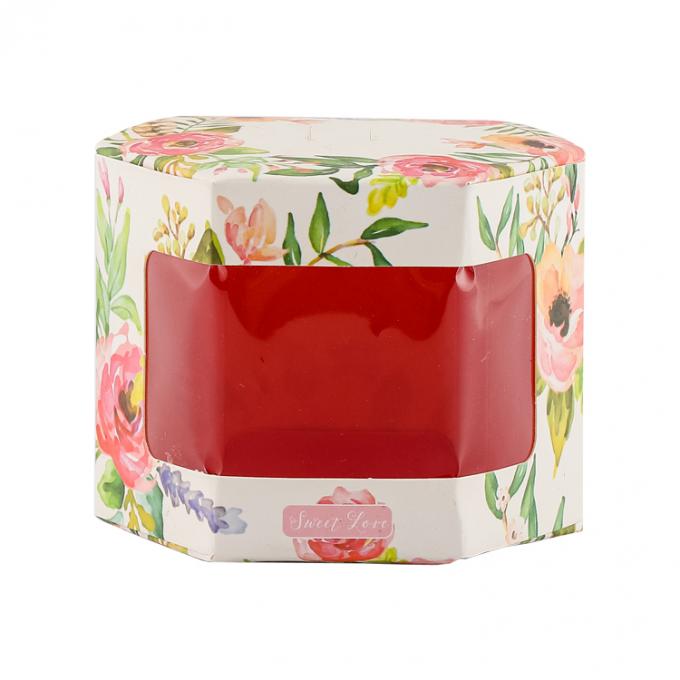 Tamaño personalizado Acceptado cartón de cartón de embalaje de dulces caja de regalo con ventana transparente y asas de cuerda 10