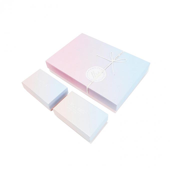 Cartón rosa personalizado Caramelo maquillaje cosmético Papel de joyería Cajas de embalaje de regalo con logotipo 0