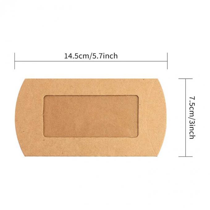Embalaje de caja de almohada de galletas de ventana transparente con diseño personalizado y papel kraft de uso pesado 2