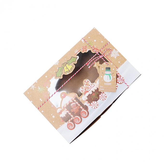 Caja de regalo de rosquillas de Navidad con ventana transparente personalizada y llamativa 2
