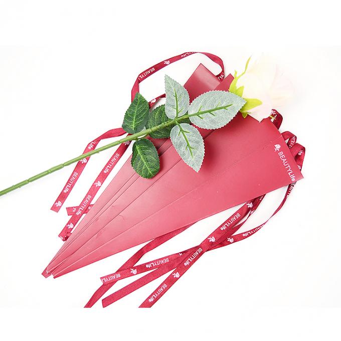 Caja única de rosas de tallo largo de 42 cm x 60 cm Caja de embalaje de flores de papel para el día de San Valentín 0