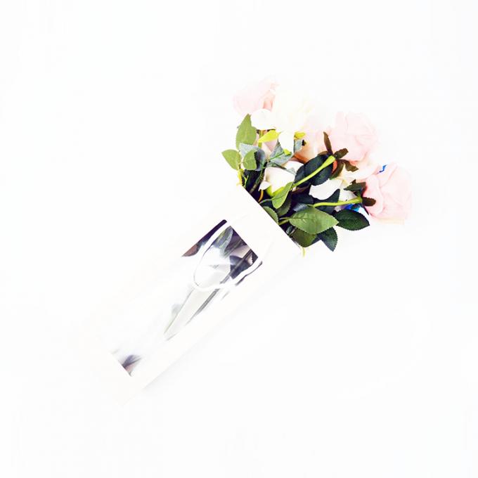 Logotipo personalizado Bote de regalo de flores de rosa portátil dentro de una caja de embalaje de flores de rosas de tallo largo 4