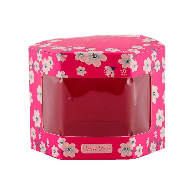 Tamaño personalizado Acceptado cartón de cartón de embalaje de dulces caja de regalo con ventana transparente y asas de cuerda 9