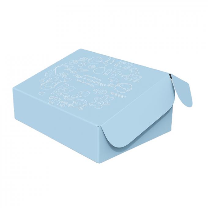 Adhesivos de impresión personalizada duradera Caja de envío de papel de avión Embalaje regalo corrugado Reciclado Caja de correo azul 8